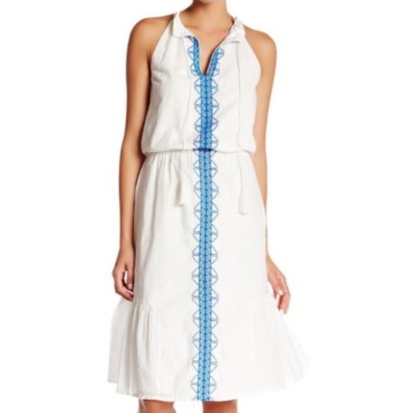 NWT Parker Atlas Embroidered Midi Dress in Glacius White Sz S - Picture 10 of 11